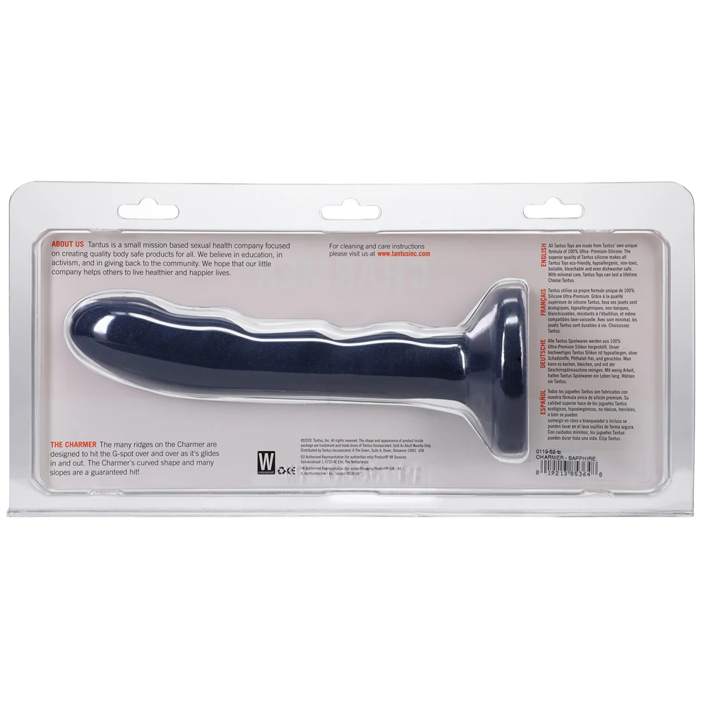 Tantus Charmer 8 In. G-spot Dildo Sapphire - Image 2