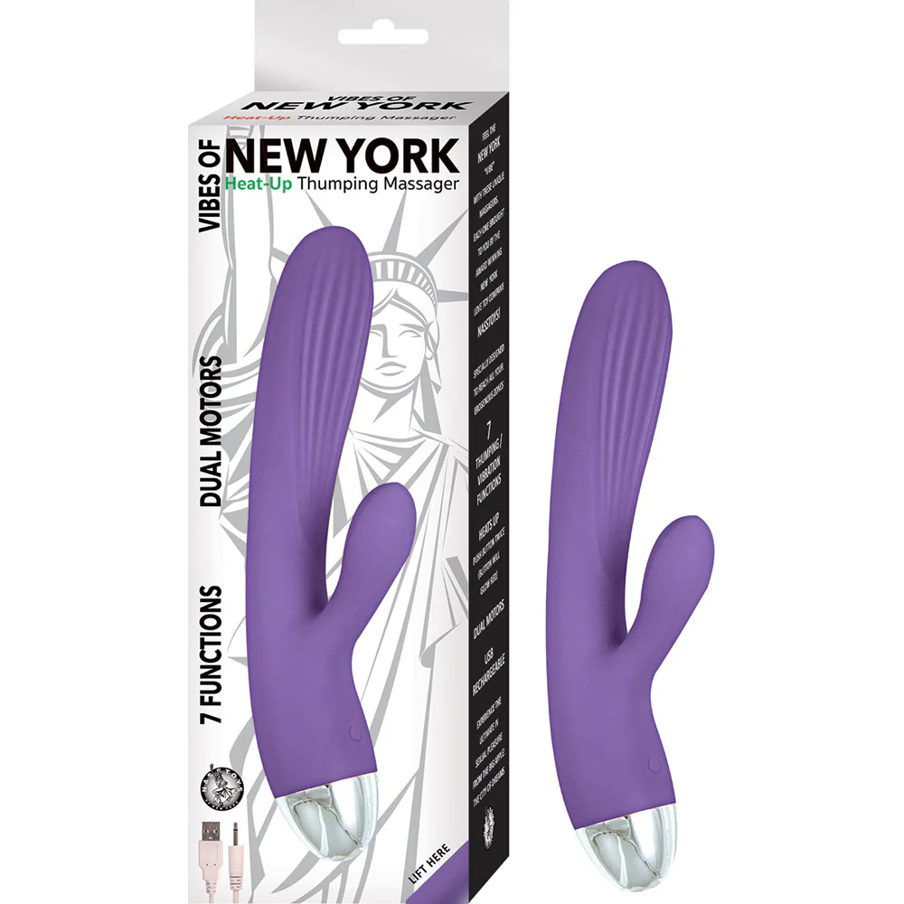 Vibes Of New York Heat Up Thumping Massager - Purple
