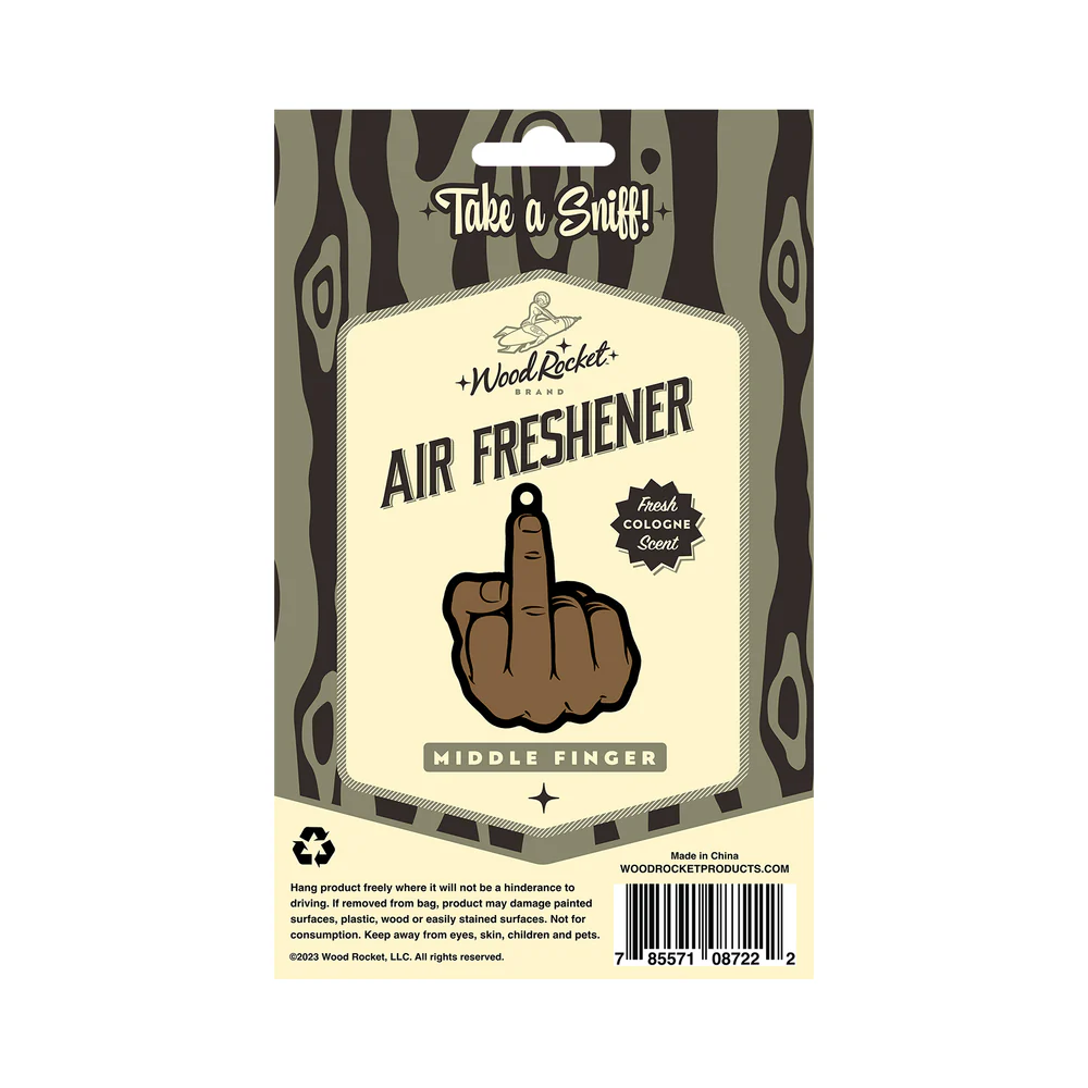 Wood Rocket Air Freshener Middle Finger Brown - Image 4